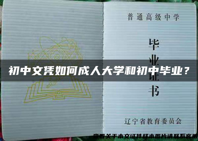 初中文凭如何成人大学和初中毕业？