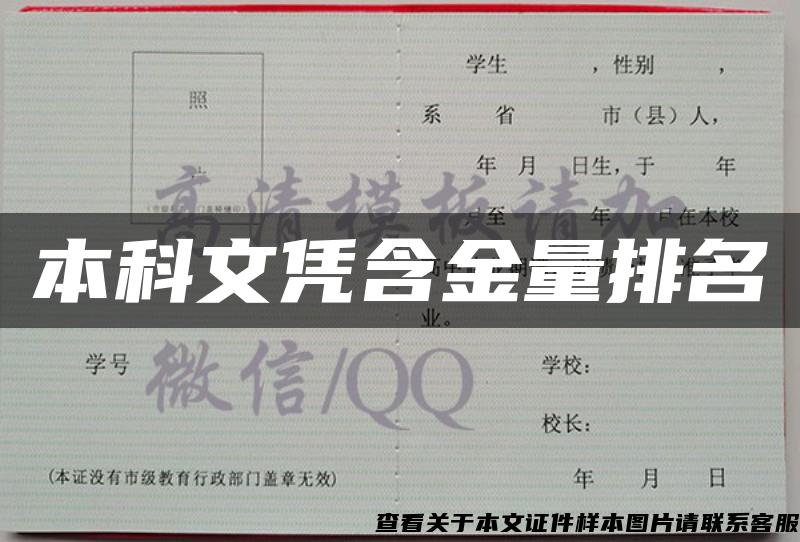 本科文凭含金量排名