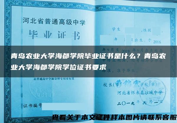 青岛农业大学海都学院毕业证书是什么？青岛农业大学海都学院学位证书要求