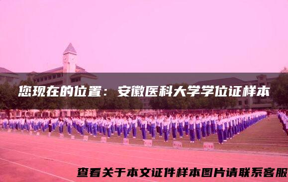 您现在的位置：安徽医科大学学位证样本