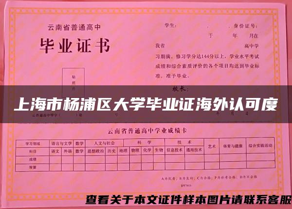 上海市杨浦区大学毕业证海外认可度