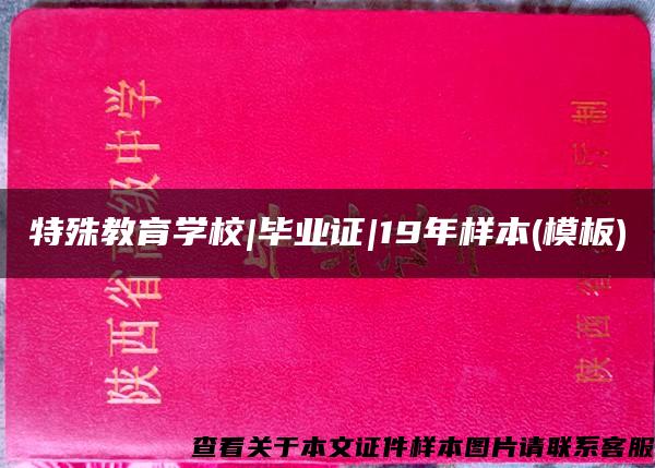 特殊教育学校|毕业证|19年样本(模板)