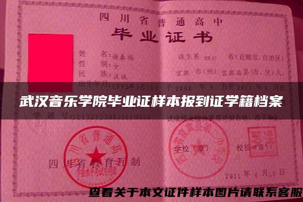 武汉音乐学院毕业证样本报到证学籍档案