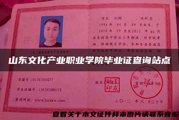 山东文化产业职业学院毕业证查询站点