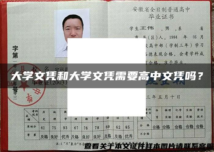 大学文凭和大学文凭需要高中文凭吗？