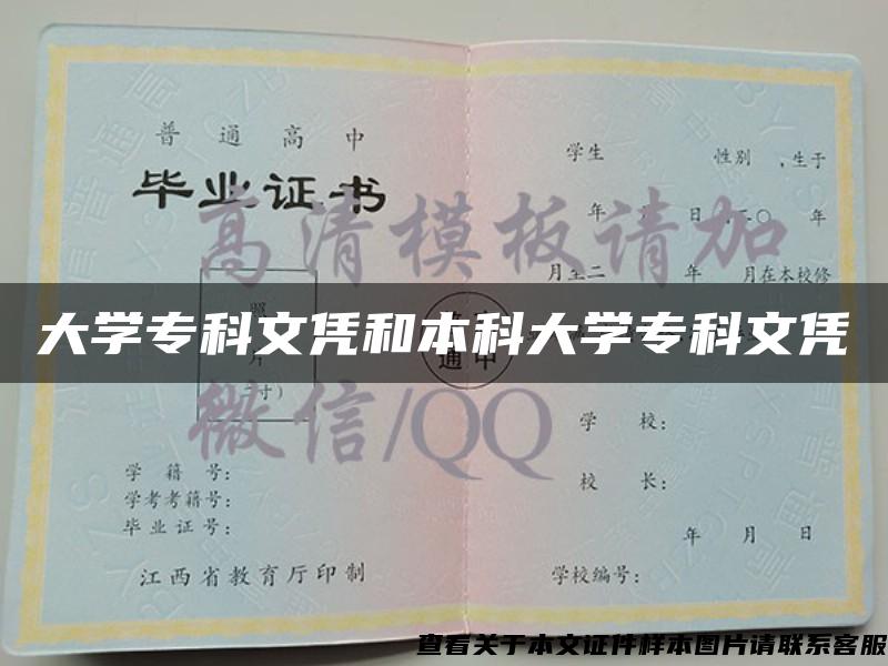 大学专科文凭和本科大学专科文凭