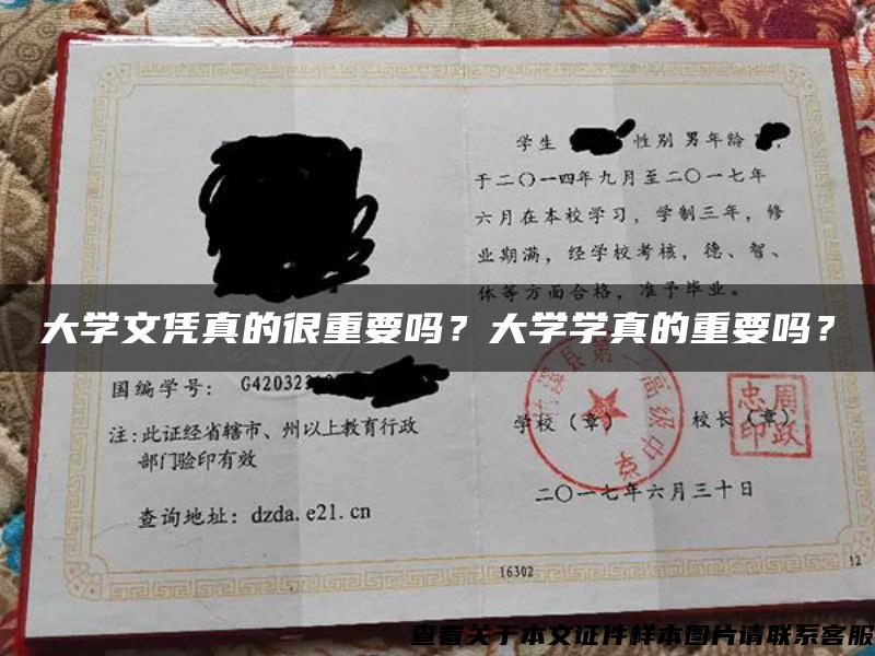 大学文凭真的很重要吗？大学学真的重要吗？