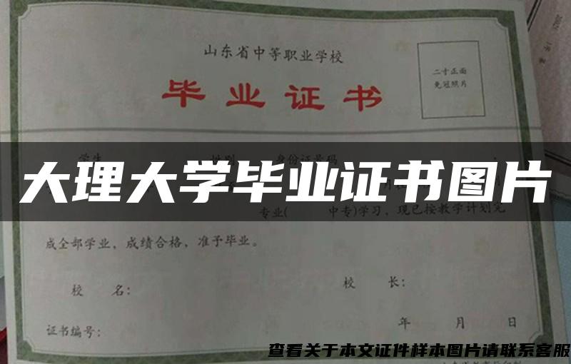 大理大学毕业证书图片