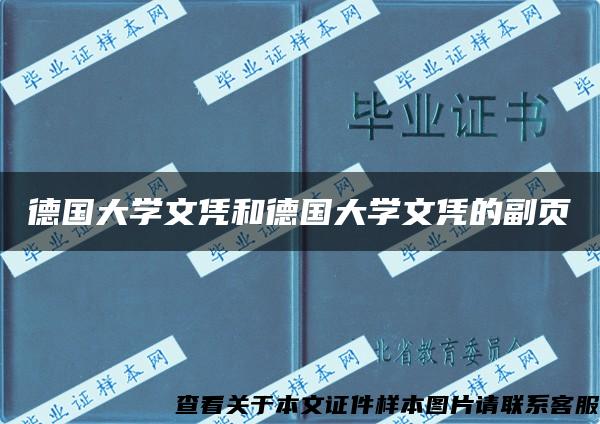 德国大学文凭和德国大学文凭的副页