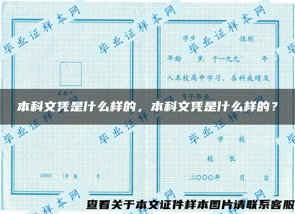 本科文凭是什么样的，本科文凭是什么样的？