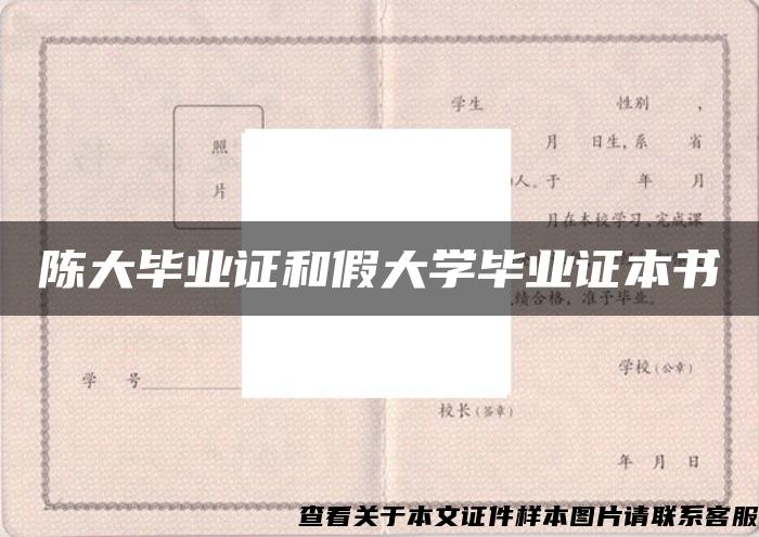 陈大毕业证和假大学毕业证本书