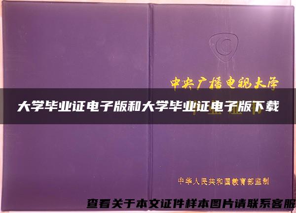 大学毕业证电子版和大学毕业证电子版下载