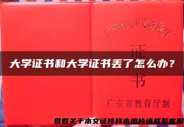 大学证书和大学证书丢了怎么办？