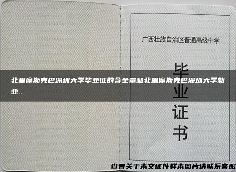 北里摩斯克巴深圳大学毕业证的含金量和北里摩斯克巴深圳大学就业。