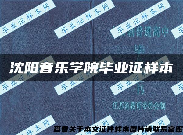 沈阳音乐学院毕业证样本