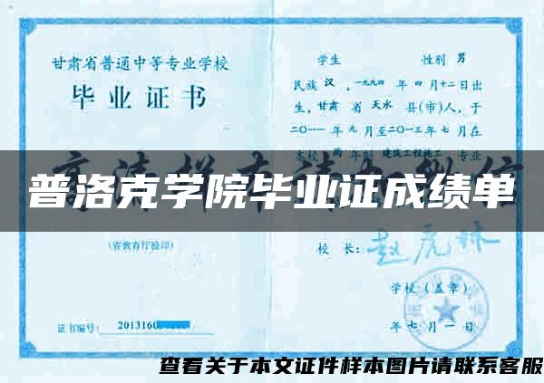 普洛克学院毕业证成绩单