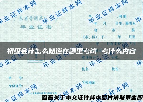 初级会计怎么知道在哪里考试 考什么内容