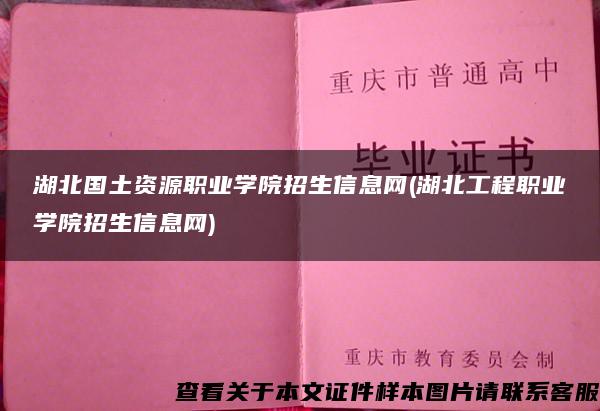 湖北国土资源职业学院招生信息网(湖北工程职业学院招生信息网)