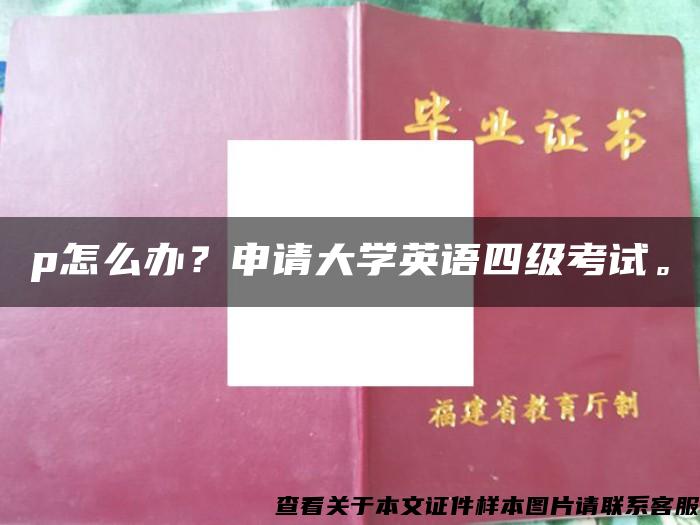 p怎么办？申请大学英语四级考试。