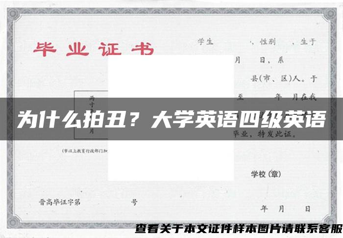 为什么拍丑？大学英语四级英语