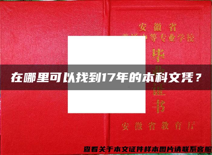 在哪里可以找到17年的本科文凭？