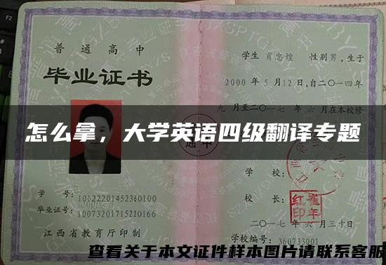 怎么拿，大学英语四级翻译专题