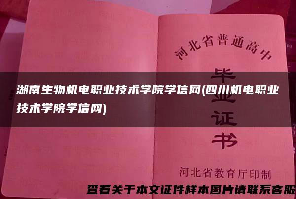 湖南生物机电职业技术学院学信网(四川机电职业技术学院学信网)