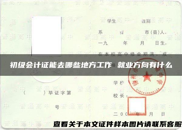 初级会计证能去哪些地方工作 就业方向有什么