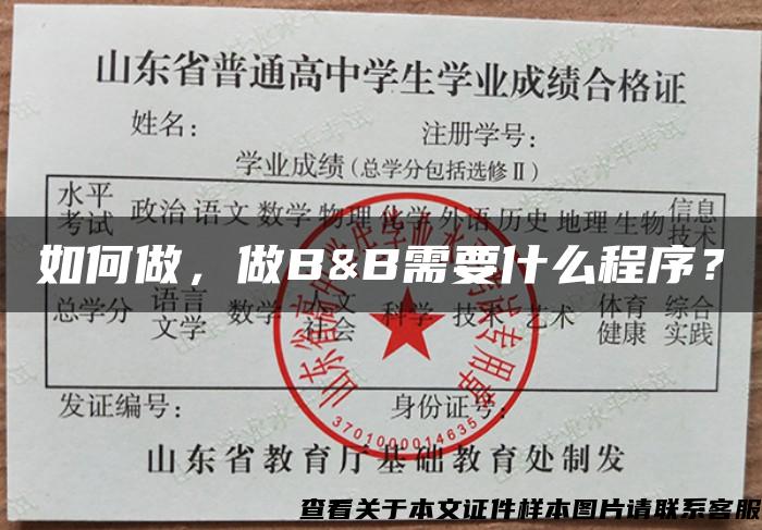 如何做，做B&B需要什么程序？