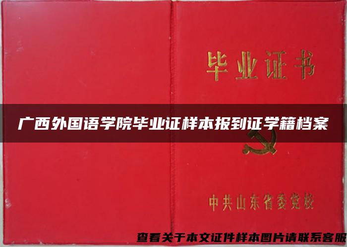 广西外国语学院毕业证样本报到证学籍档案