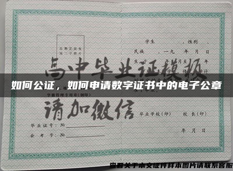 如何公证，如何申请数字证书中的电子公章