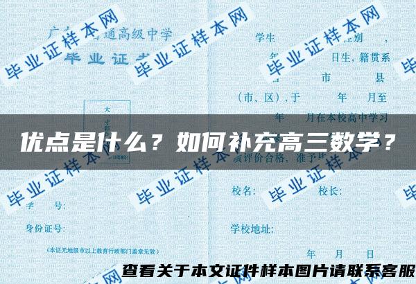 优点是什么？如何补充高三数学？