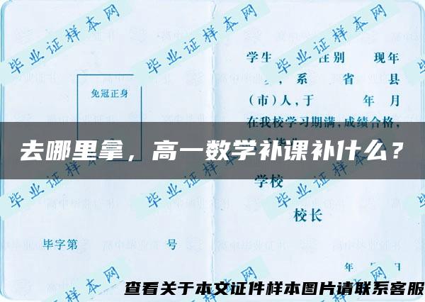 去哪里拿，高一数学补课补什么？