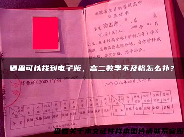 哪里可以找到电子版，高二数学不及格怎么补？