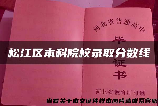 松江区本科院校录取分数线