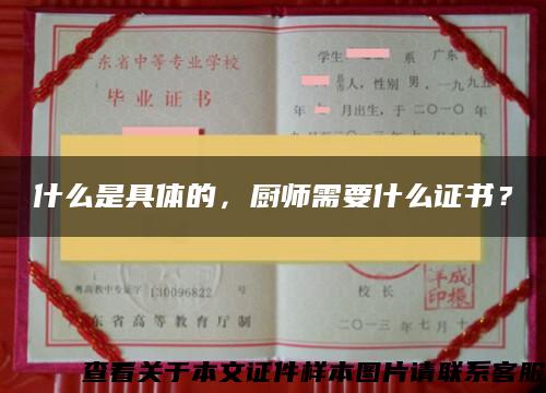 什么是具体的，厨师需要什么证书？