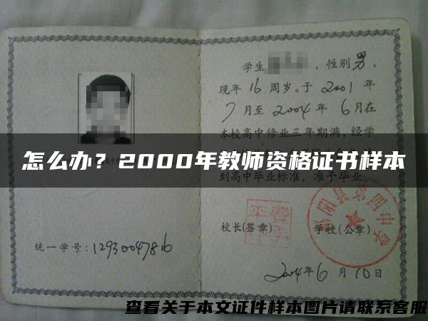 怎么办？2000年教师资格证书样本