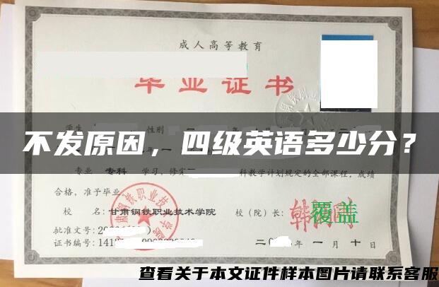 不发原因，四级英语多少分？