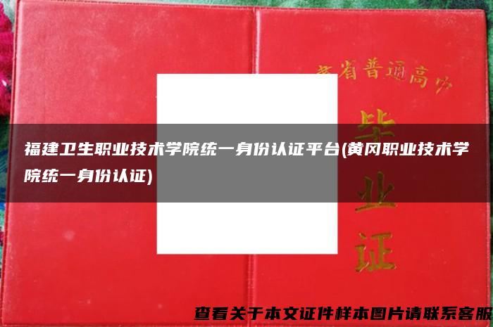 福建卫生职业技术学院统一身份认证平台(黄冈职业技术学院统一身份认证)