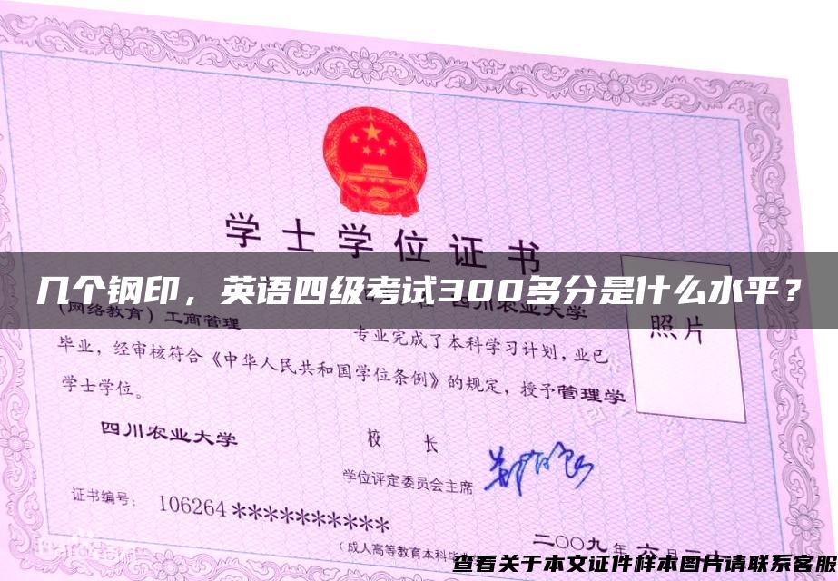 几个钢印，英语四级考试300多分是什么水平？