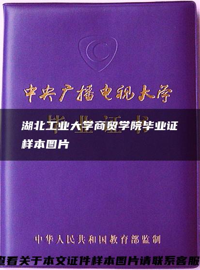 湖北工业大学商贸学院毕业证样本图片