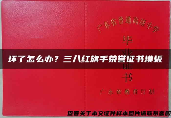 坏了怎么办？三八红旗手荣誉证书模板