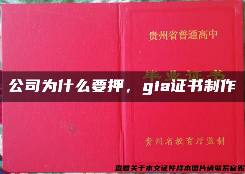 公司为什么要押，gia证书制作