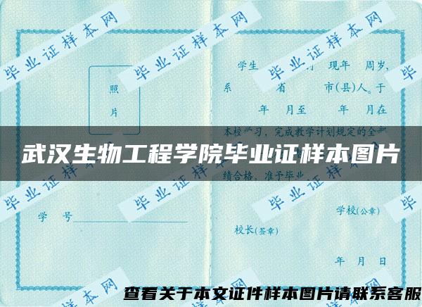 武汉生物工程学院毕业证样本图片