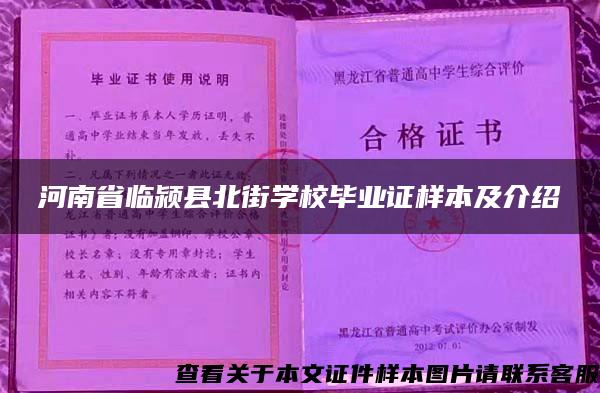 河南省临颍县北街学校毕业证样本及介绍