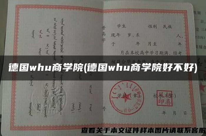 德国whu商学院(德国whu商学院好不好)