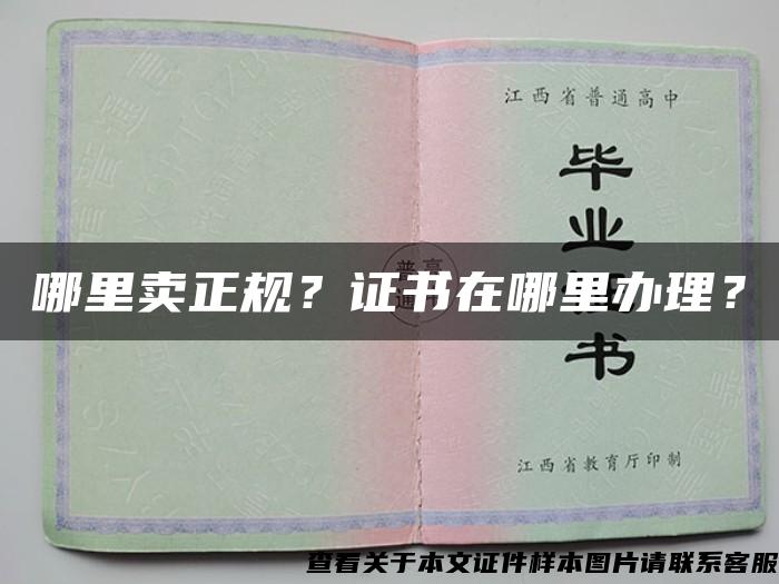 哪里卖正规？证书在哪里办理？