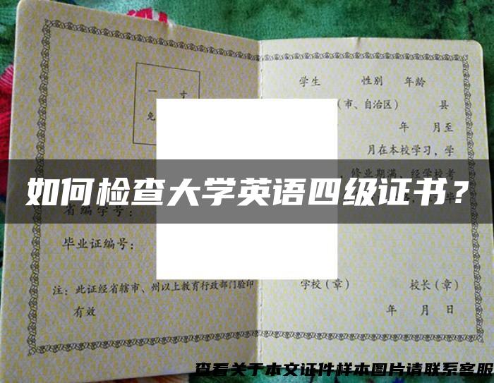 如何检查大学英语四级证书？