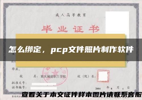 怎么绑定，pcp文件照片制作软件