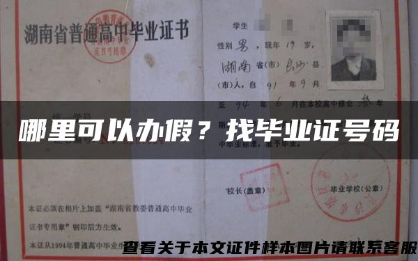 哪里可以办假？找毕业证号码